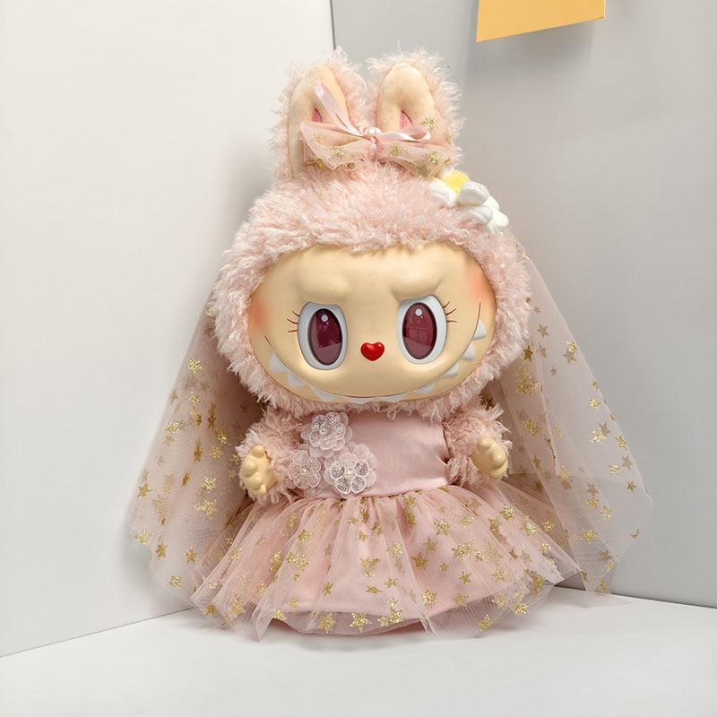38cm big doll outfit wedding dress pink