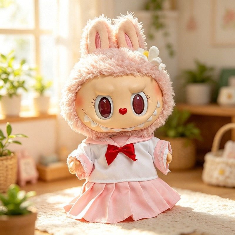 38cm big doll outfit pink school uniform