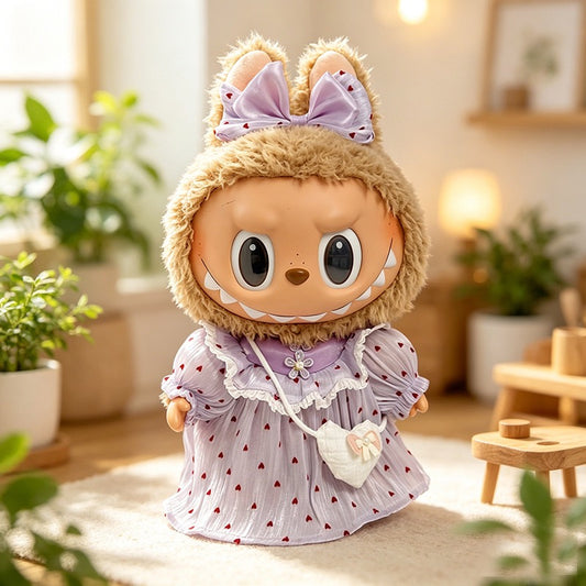 38cm big doll outfit purple dress
