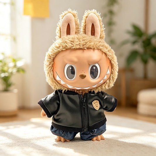 38cm big doll outfit leather jacket and jean